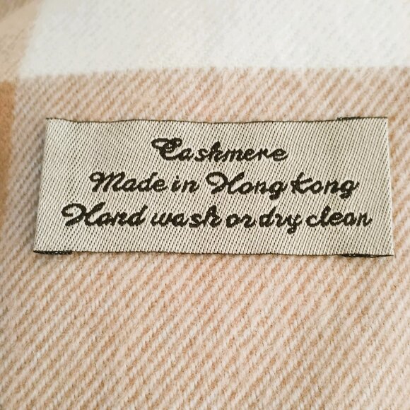 Classic Blue Plaid Cashmere Scarf 72x12 Unisex Rectangle Fringe - Picture 4 of 4